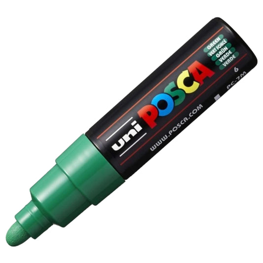 uni-ball Posca 7M 4.5-5.5 mm  Broad Bullet Shaped Markers, Green Ink, Pack of 1