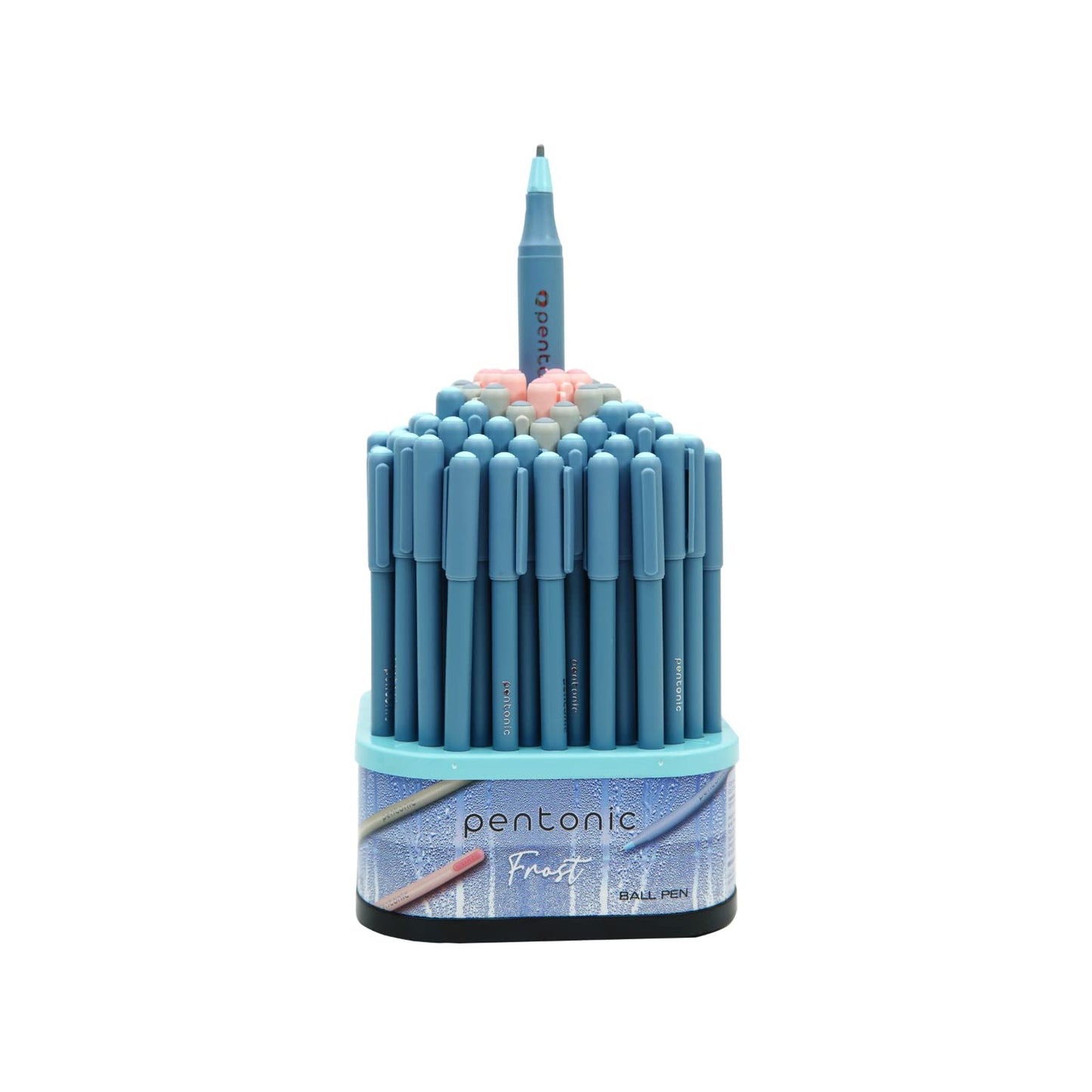 Pentonic Frost 0.7mm Ball Point Pen Tumbler Pack (70 Blue, 20 Black & 10 Red Ink Pens)