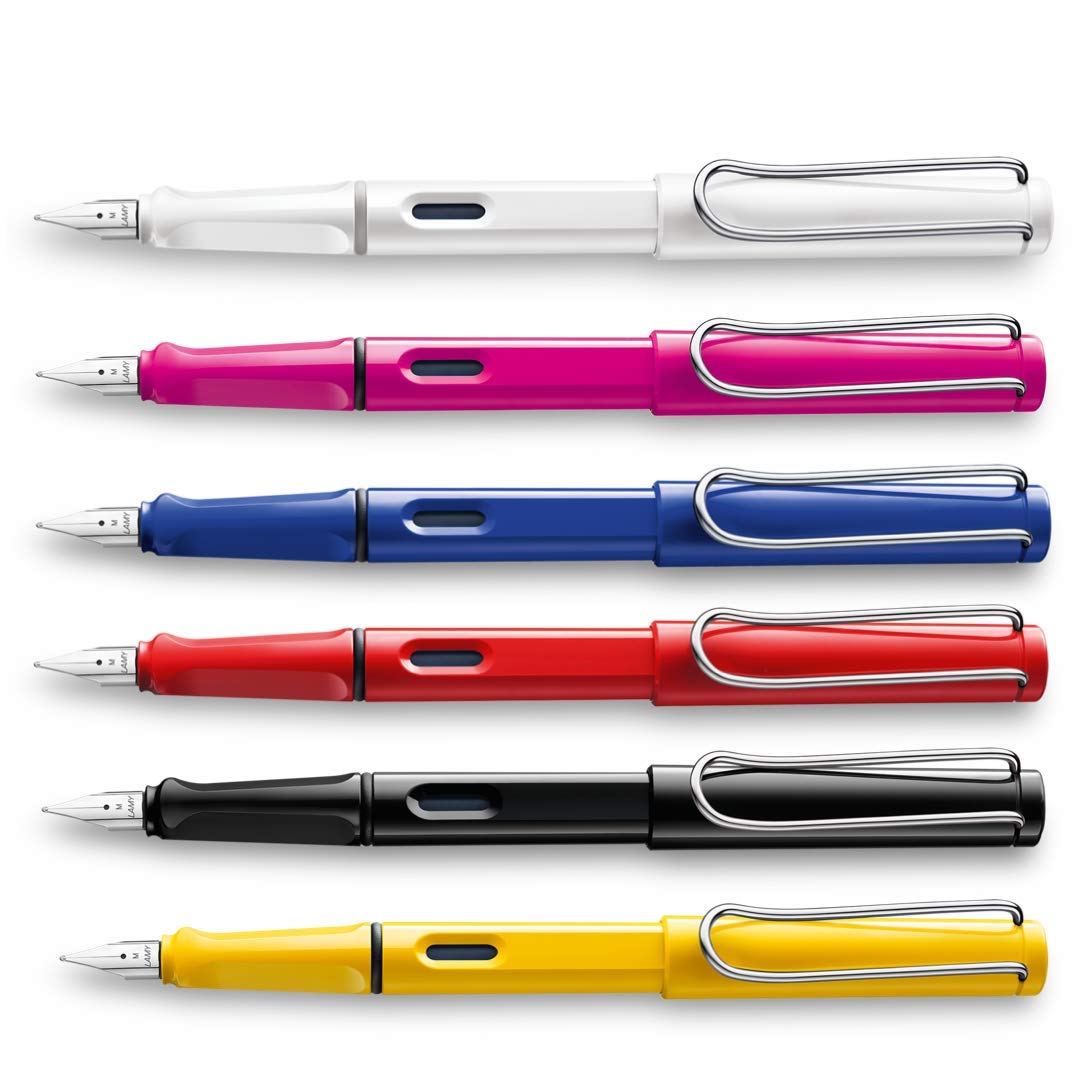 LAMY 4000253 Safari White Body Broad Tip Blue Ink Fountain Pen