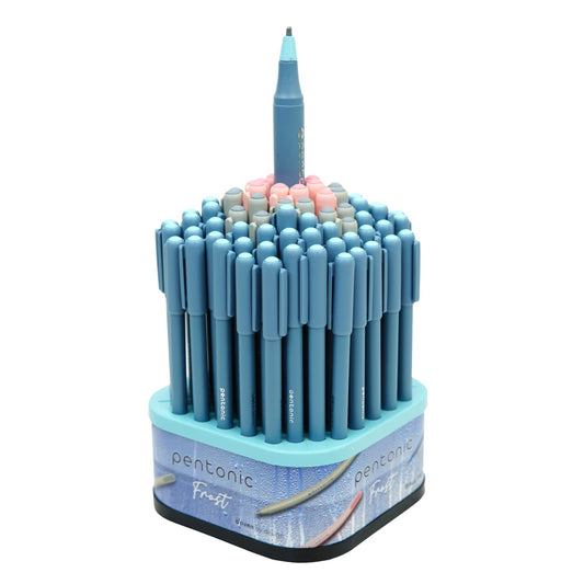 Pentonic Frost 0.7mm Ball Point Pen Tumbler Pack (70 Blue, 20 Black & 10 Red Ink Pens)