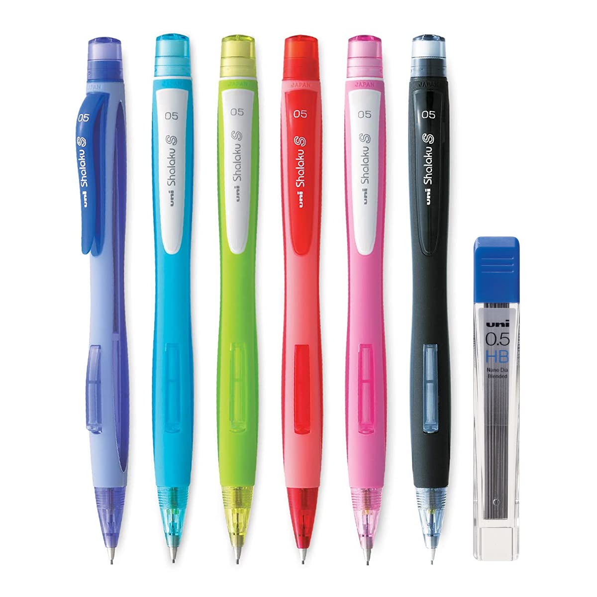 uni-ball Shalaku M5-228 0.5mm Mechanical Pencil with 0.5mm HB Lead (Pack of 6, Body Color May Vary)