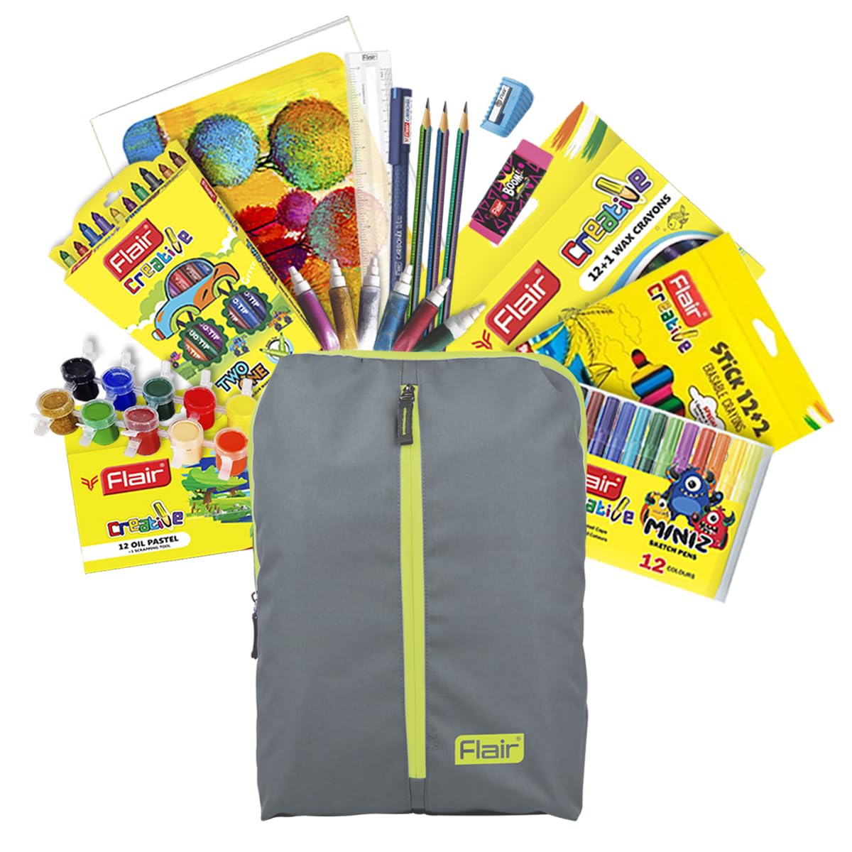 Flair Creative Series Smart Kit, 97 Multicolor Items, Grey, Pack of 1