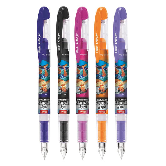 Flair Inky Series Sports Surfing Liquid Ink Fountain Pen Blister Pack