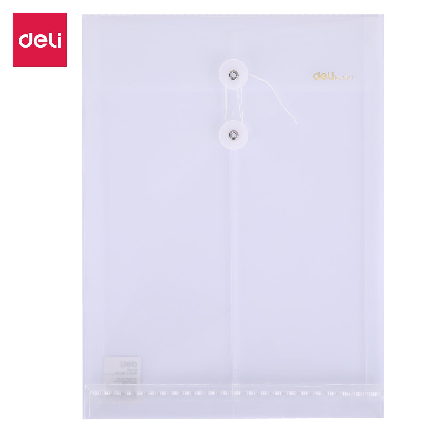 Deli W5511 File Bag, Vertical String, Transparent , Pack of 1