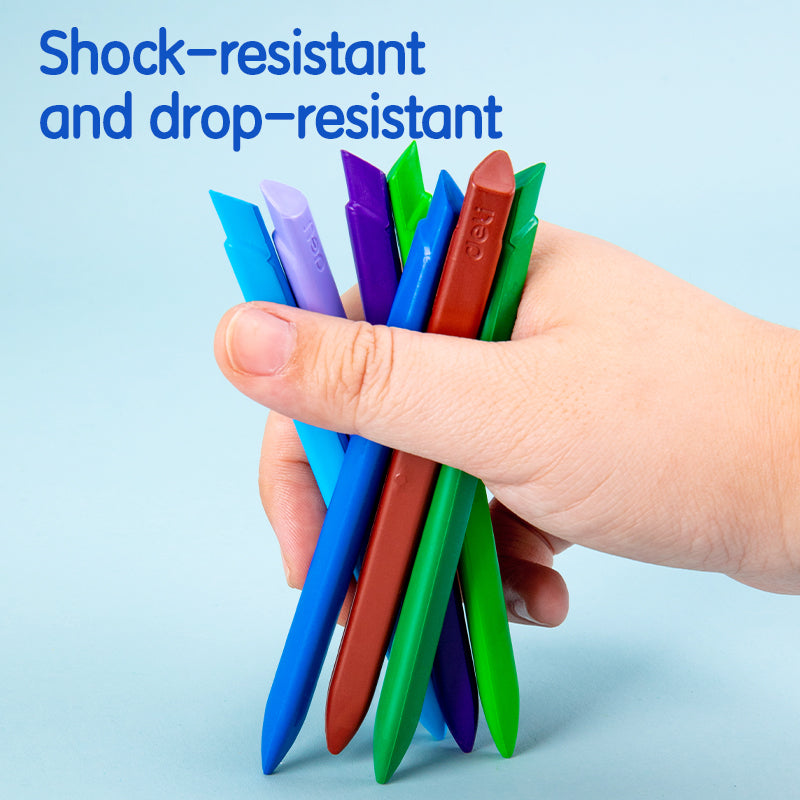 Deli WC20000 Plastic Crayons (Pack of 12 Crayons)