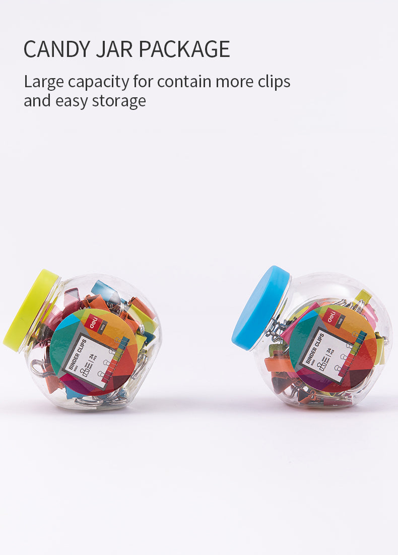 Deli W8560 Color Binder Clips 24 Pcs (Multicolor, Pack of 1)