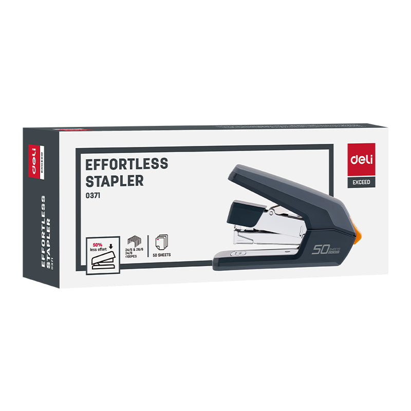 Deli W0371 Exceed Series Effortless Stapler, 50 Sheets, Color May Vary (Pack of 1)