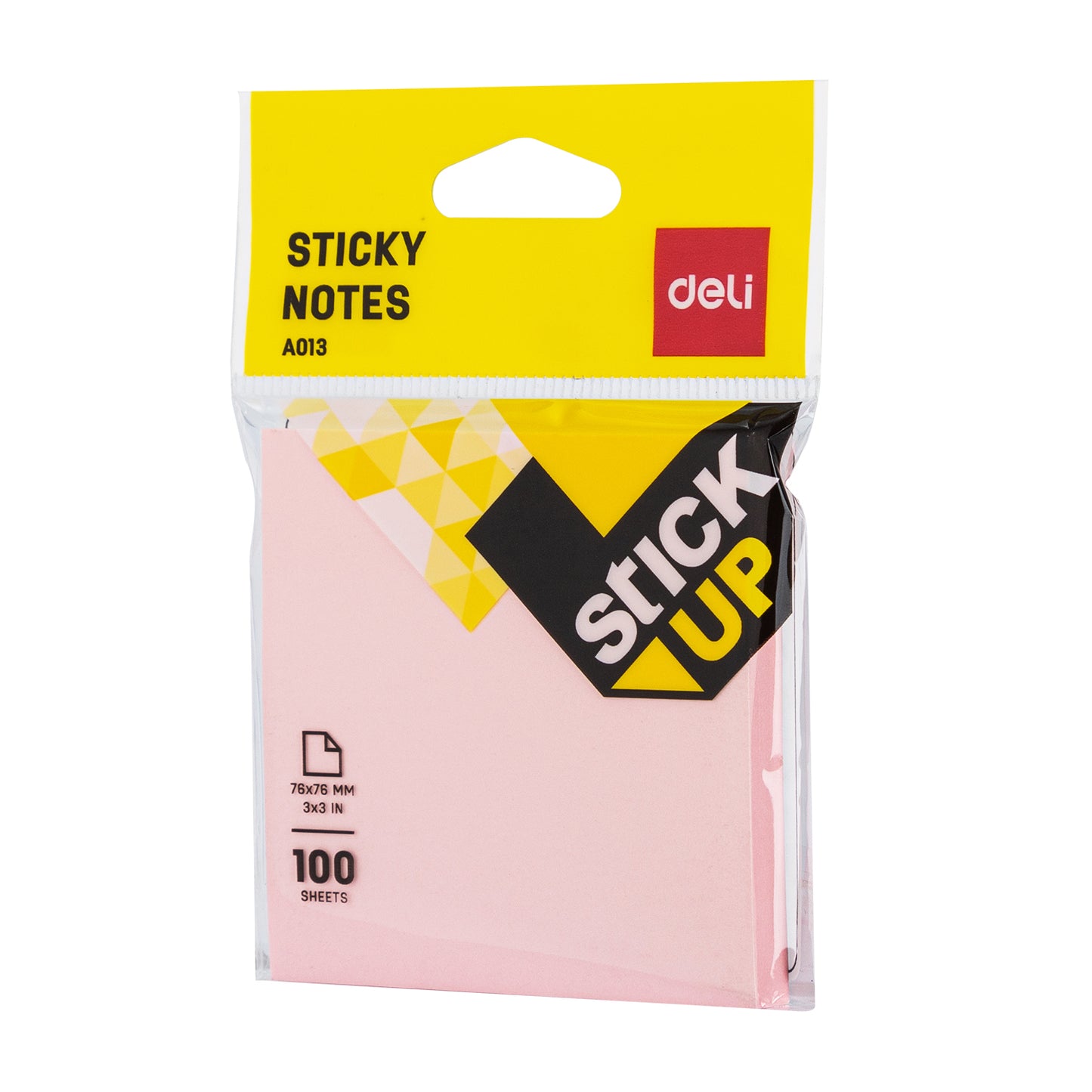 Deli WA01302 Sticky Notes, 2PCS Deli Self-Stick Notes, 100 Sheets (Color May Vary)