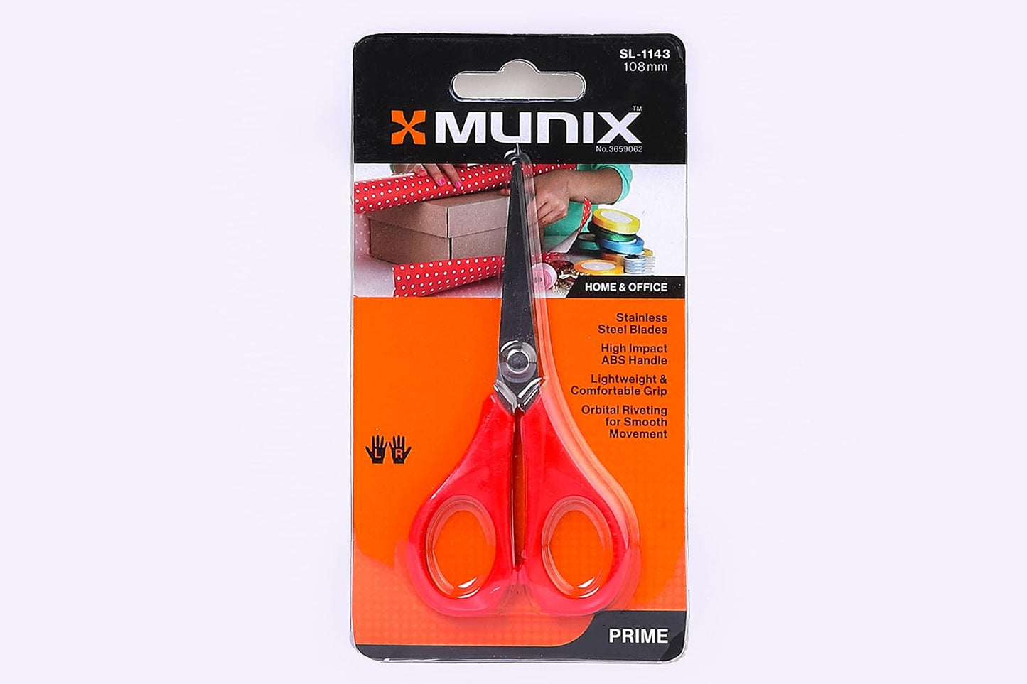 Munix SL-1143 108 mm 4.2Inches Stainless Steel Scissor, Color May Vary, Pack of 3