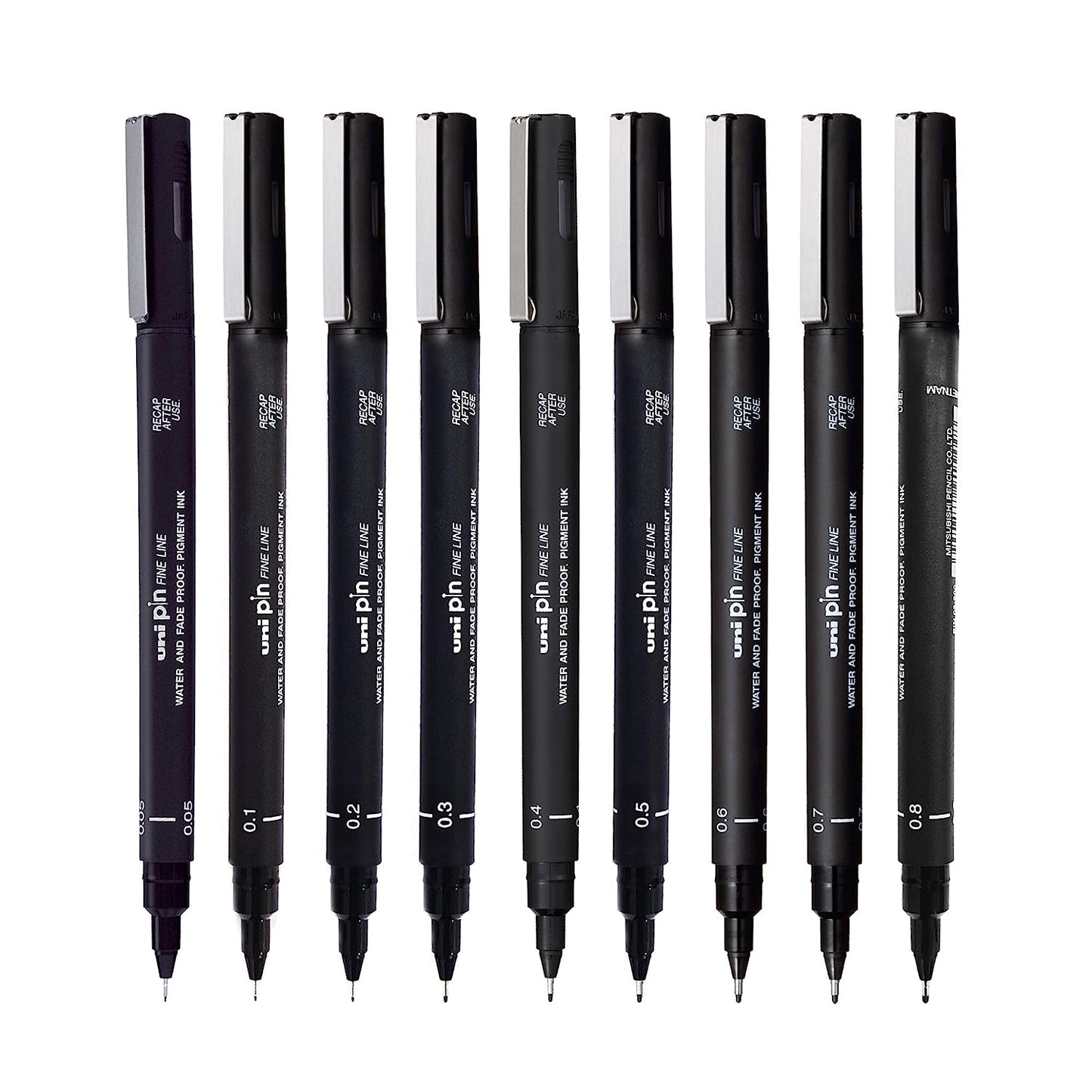 UNI-BALL PIN Drawing Pen Ultra Fine Line Marker 0.1mm Black Ink pack of 3 