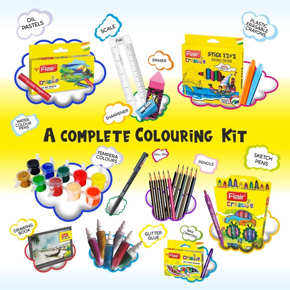Flair Creative Series Smart Kit, 97 Multicolor Items, Grey, Pack of 1