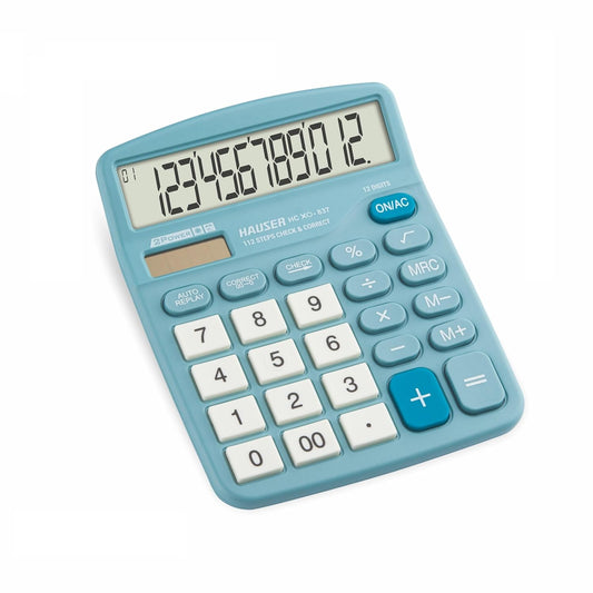 Hauser Desktop Series HC XO 837 Calculator, Blue, Pack of 1