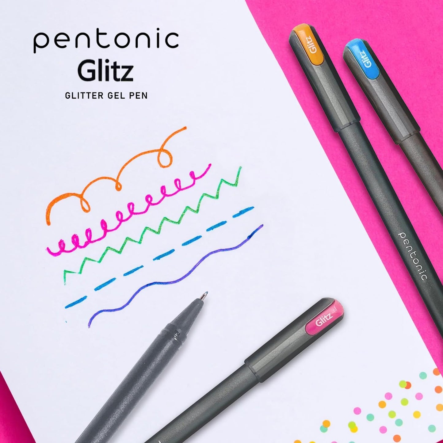 Linc Pentonic Glitz Multicolor Glitter Pen - Pack of 10