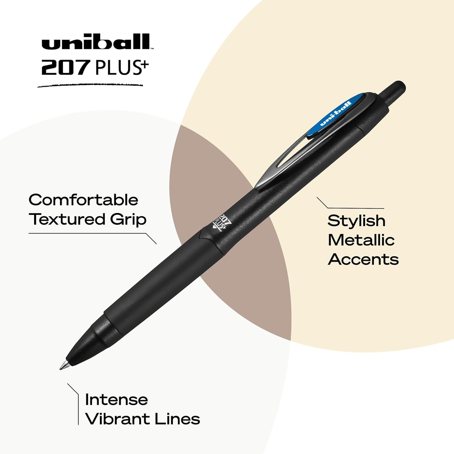 uni-ball Signo UMN207 Plus 0.7 mm Retractable Gel Pen, Blue Ink, Pack of 1