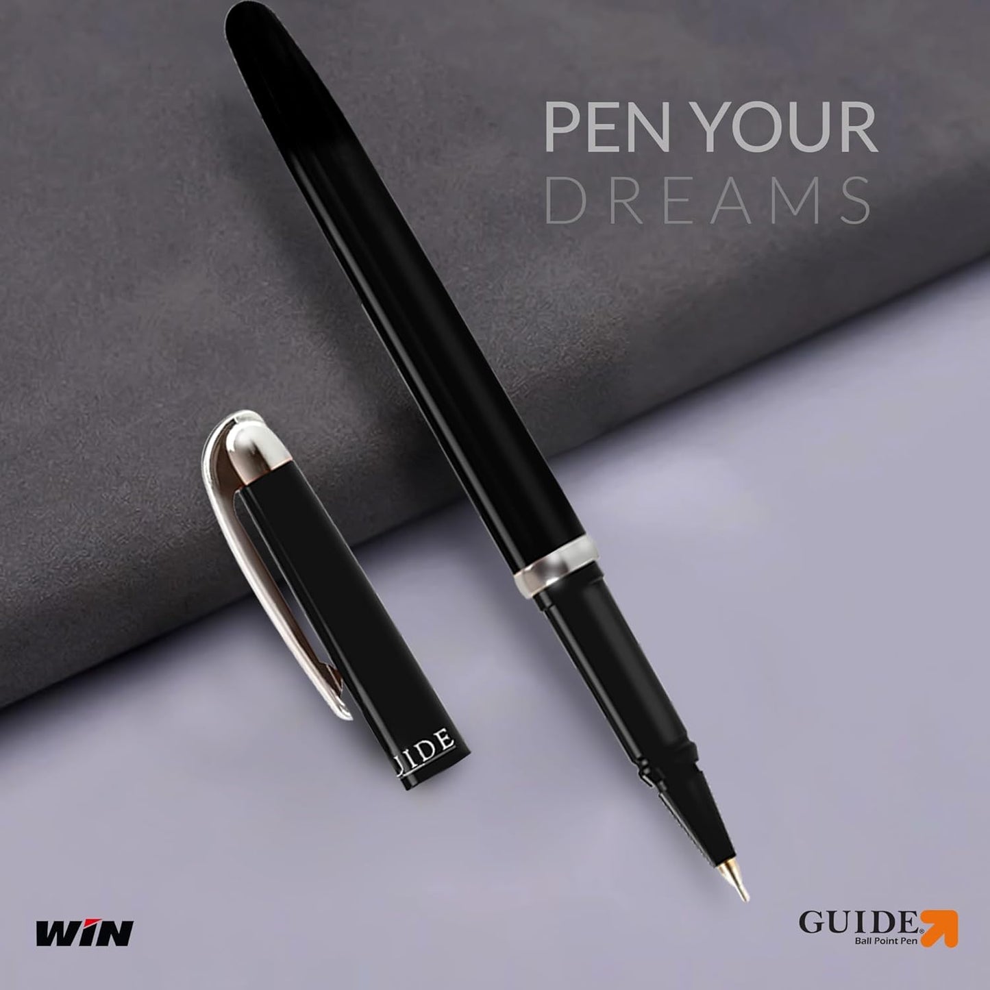 Win Guide Ball Pen, 0.6mm, 50 Pcs Tumbler (45 Blue Ink, 5 Black Ink)