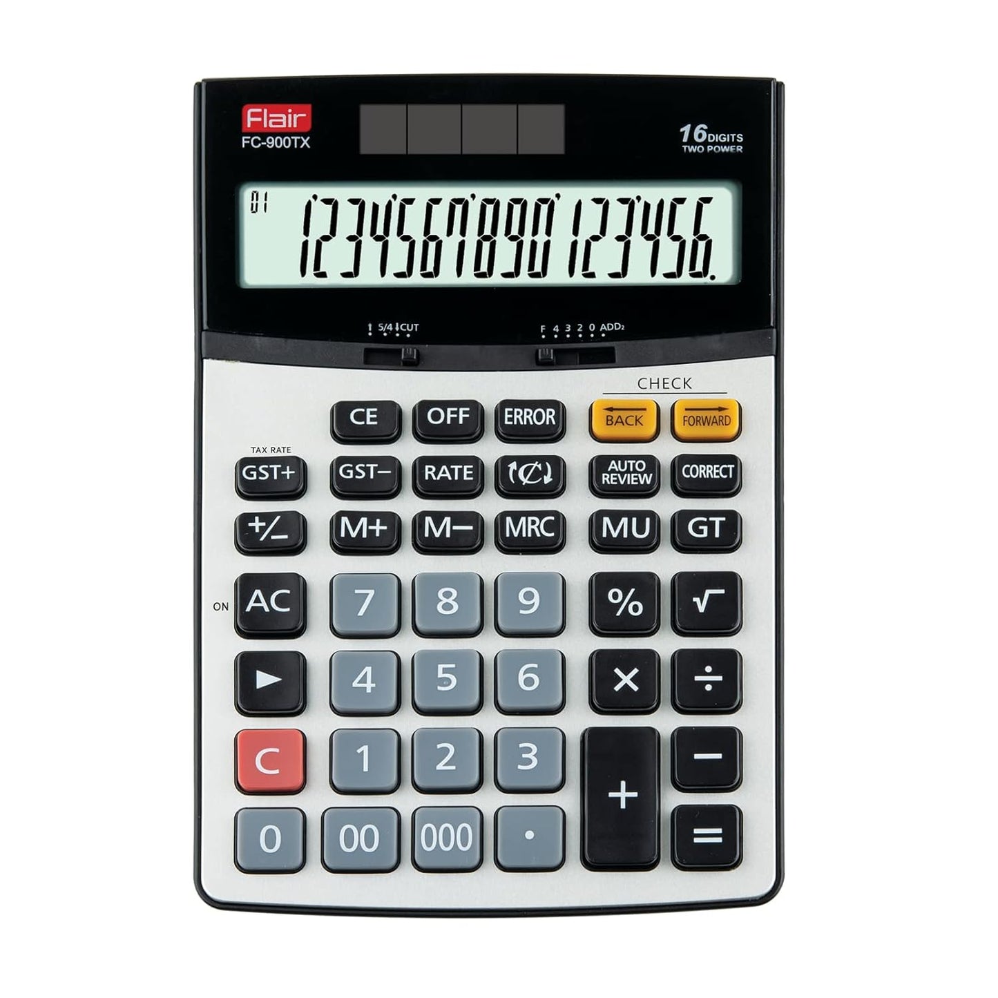 Flair FC-900 TX Desktop Series GST Calculator, Black & Grey, Pack of 1