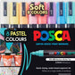 uni-ball POSCA 5M 1.8-2.5 mm Bullet Shaped Soft Color Markers, Multicolour Ink, Set of 8
