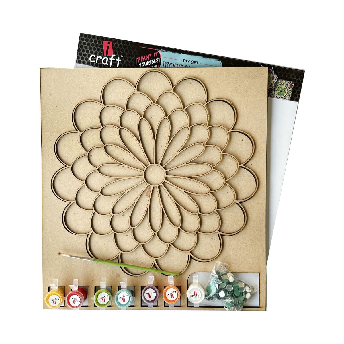 iCraft DIY Mandala Art Kit - Nature Inspired Design - 10x10