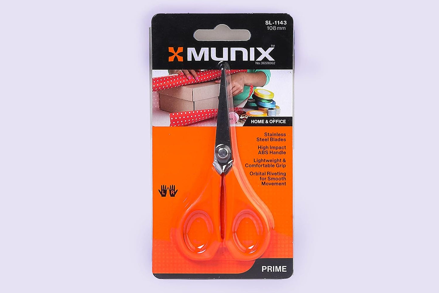 Munix SL-1143 108 mm 4.2Inches Stainless Steel Scissor, Color May Vary, Pack of 3