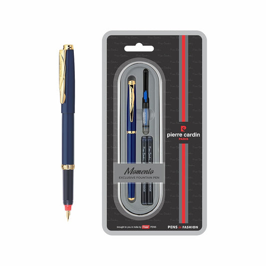 Pierre Cardin Momento Fountain Pen, Free Ink Catridges & Ink Converter, Blue Ink, Pack of 1