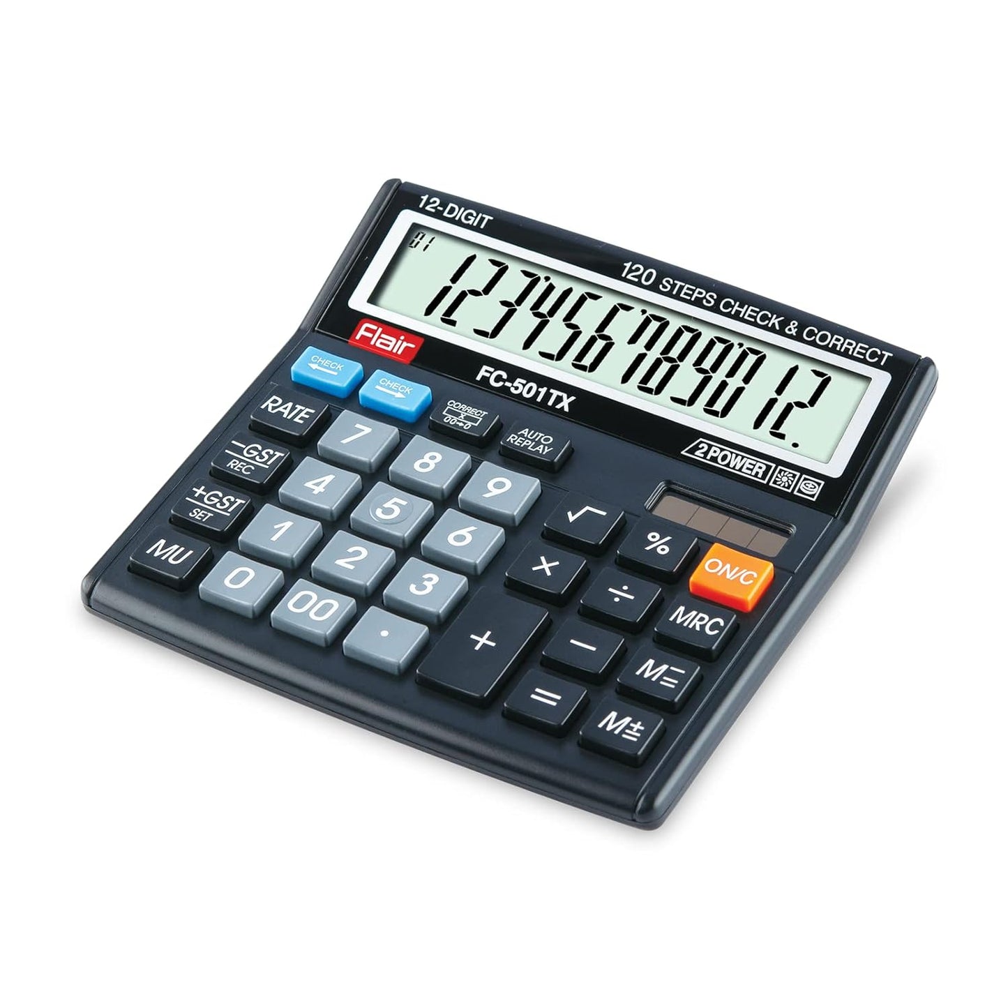 Flair FC-501 TX Desktop Calculator, Black, Pack of 1