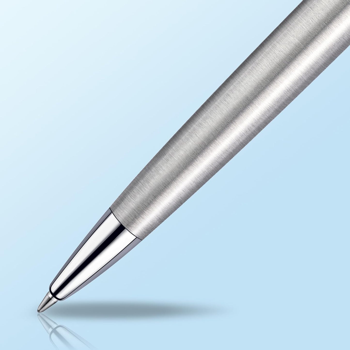 Waterman Hemisphere Ballpoint Pen, Medium Point, Stainless Steel with Chrome Trim, Blue Ink, Pack Of 1