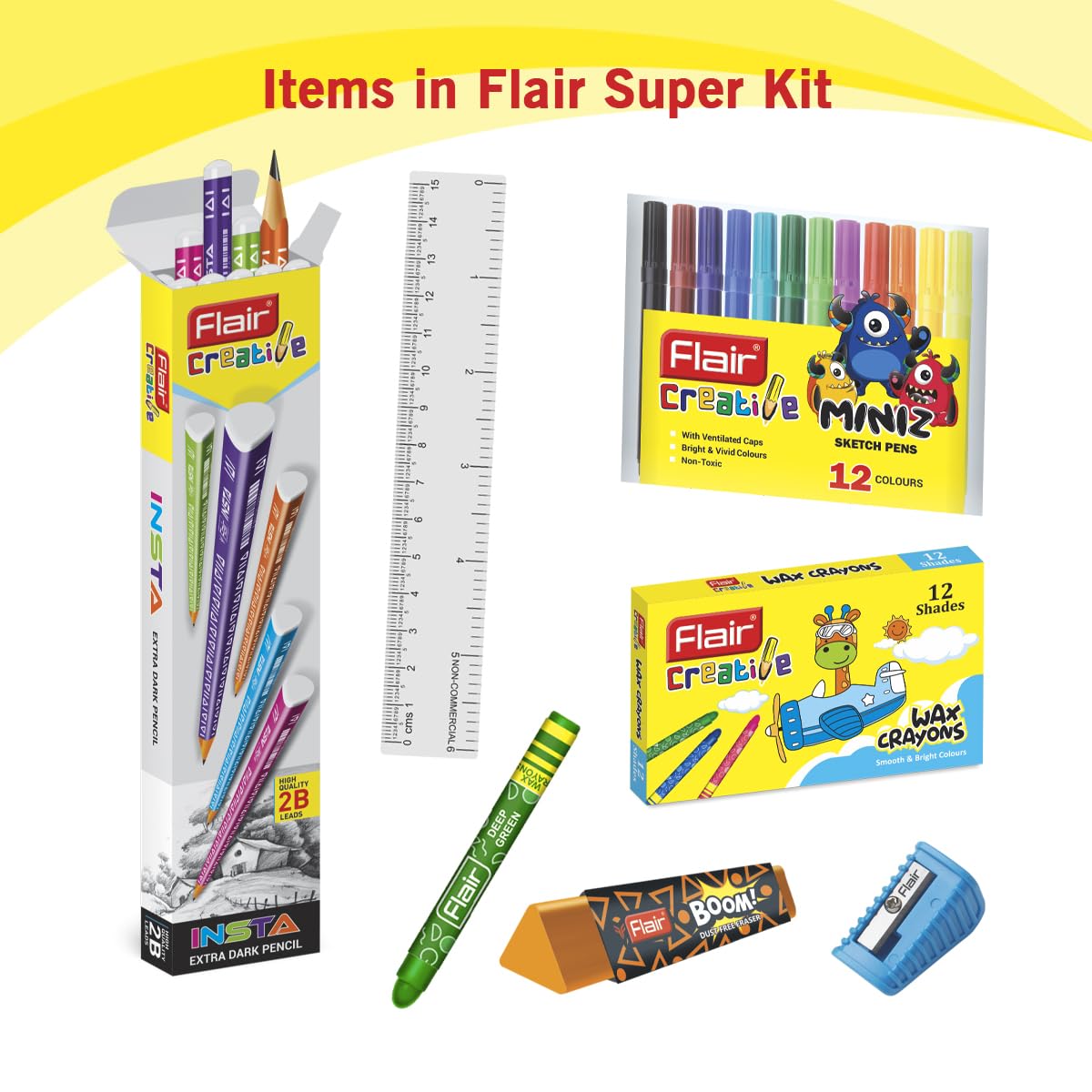 Flair Creative Series Super Smart Kit,25 Multicolor Items Available,, Pack of 2
