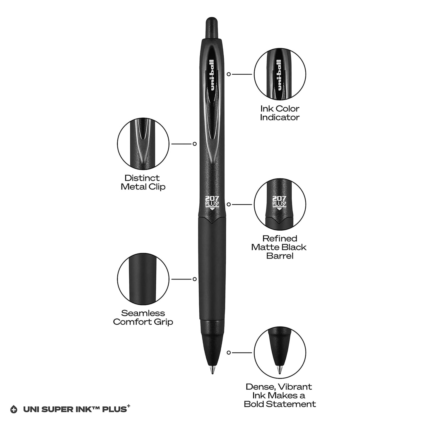 uni-ball Signo UMN207 Plus 0.7 mm Retractable Gel Pen, Blue Ink, Pack of 1