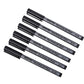 BRUSTRO Technical Pen Black Assorted, Set of 6
