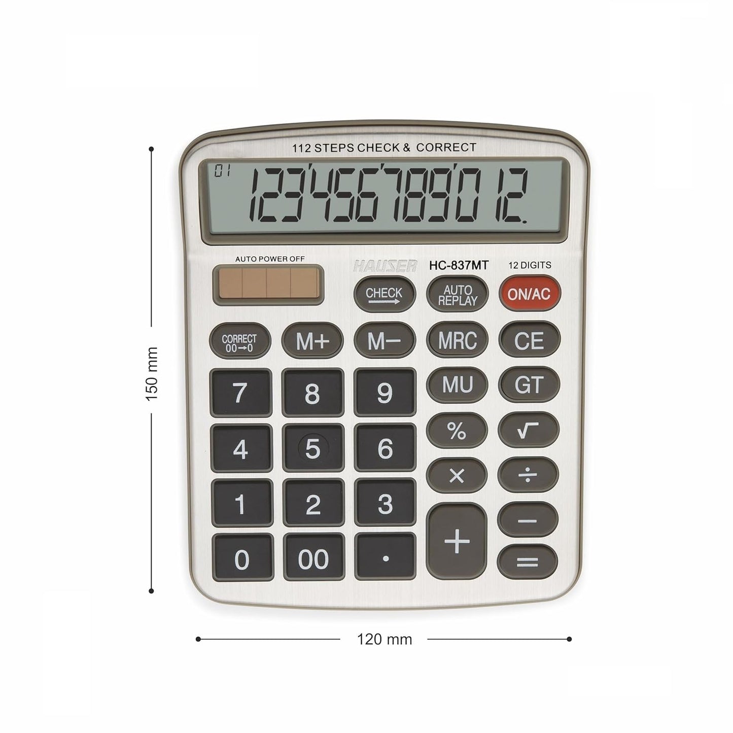 Hauser Desktop Series HC 837MT Calculator, Pack of 1
