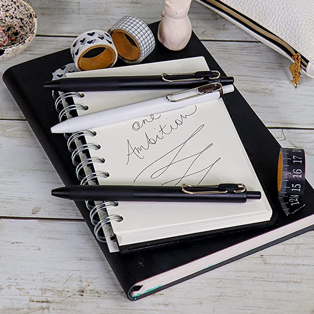 Uni-Ball One UMN S 0.5 mm Retractable Gel Pen - Black Body, Black Ink