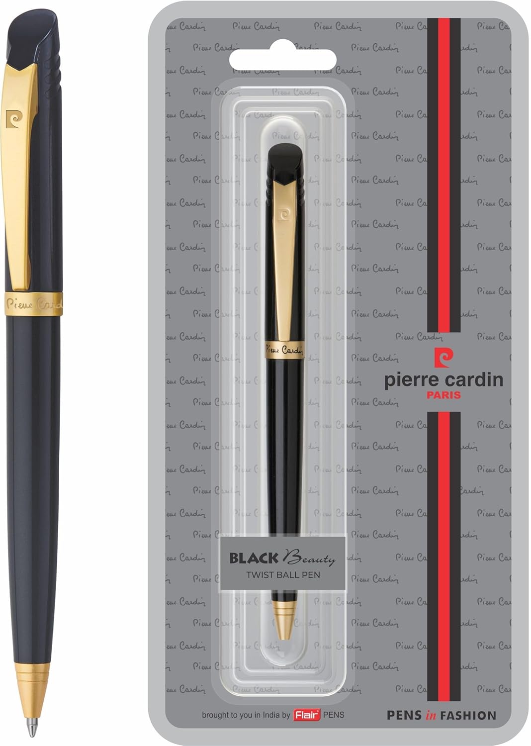Pierre Cardin Black Beauty Exclusive Metal Ball Pen, Blue Ink, Pack of 1
