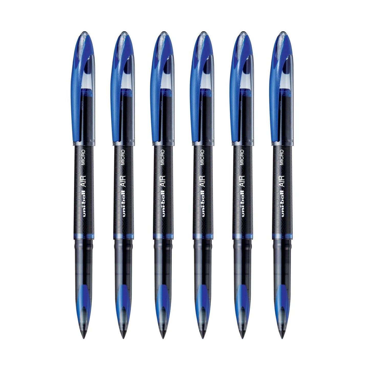 uni-ball Air UBA188M 0.5mm Roller Ball Pen, Blue Ink, Pack of 6