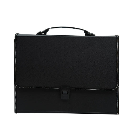 Ondesk Essentials 26 Pockets Expanding File With Handle, File for A4 Size Documents, Black, Pack of 1