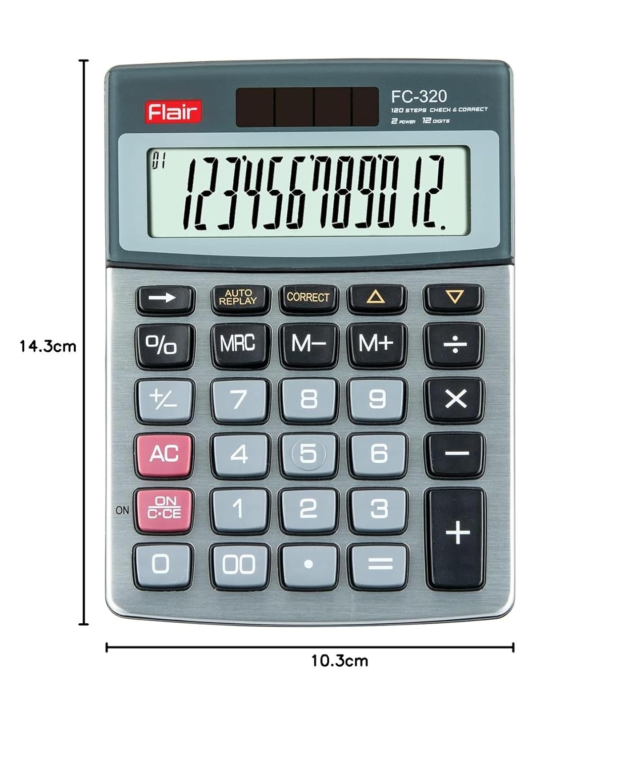 FLAIR Calculator FC 320, Black & Grey, Pack Of 1