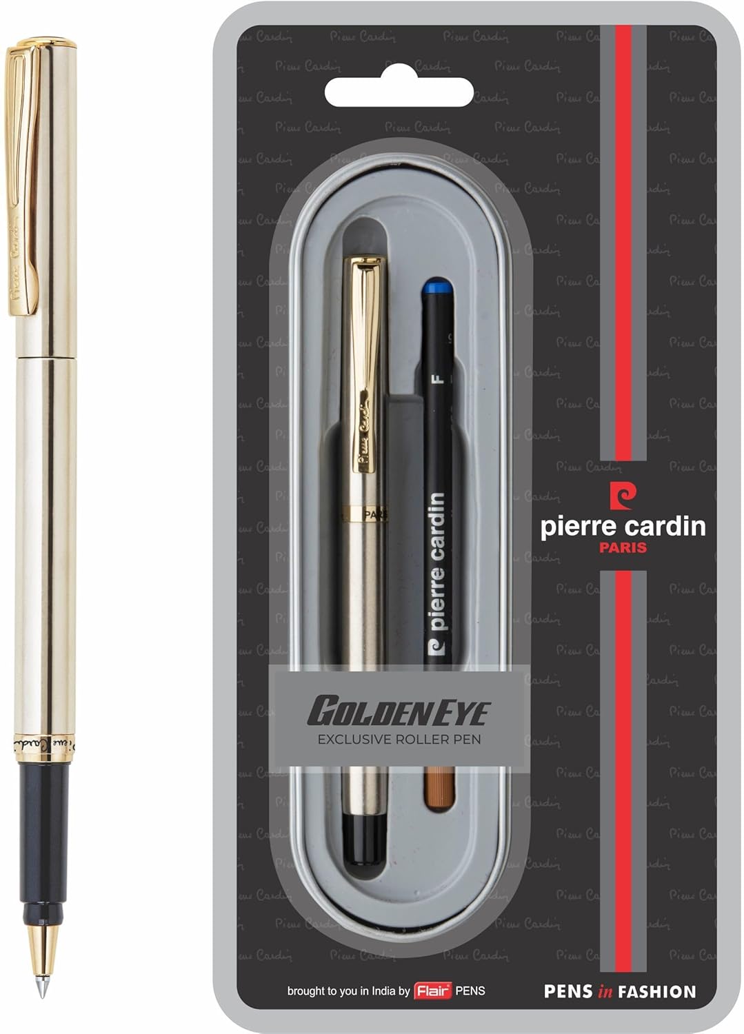 Pierre Cardin Golden Eye Copper & Nickle Finish Exclusive Metal Roller Ball Pen, Blue Ink, Pack of 1