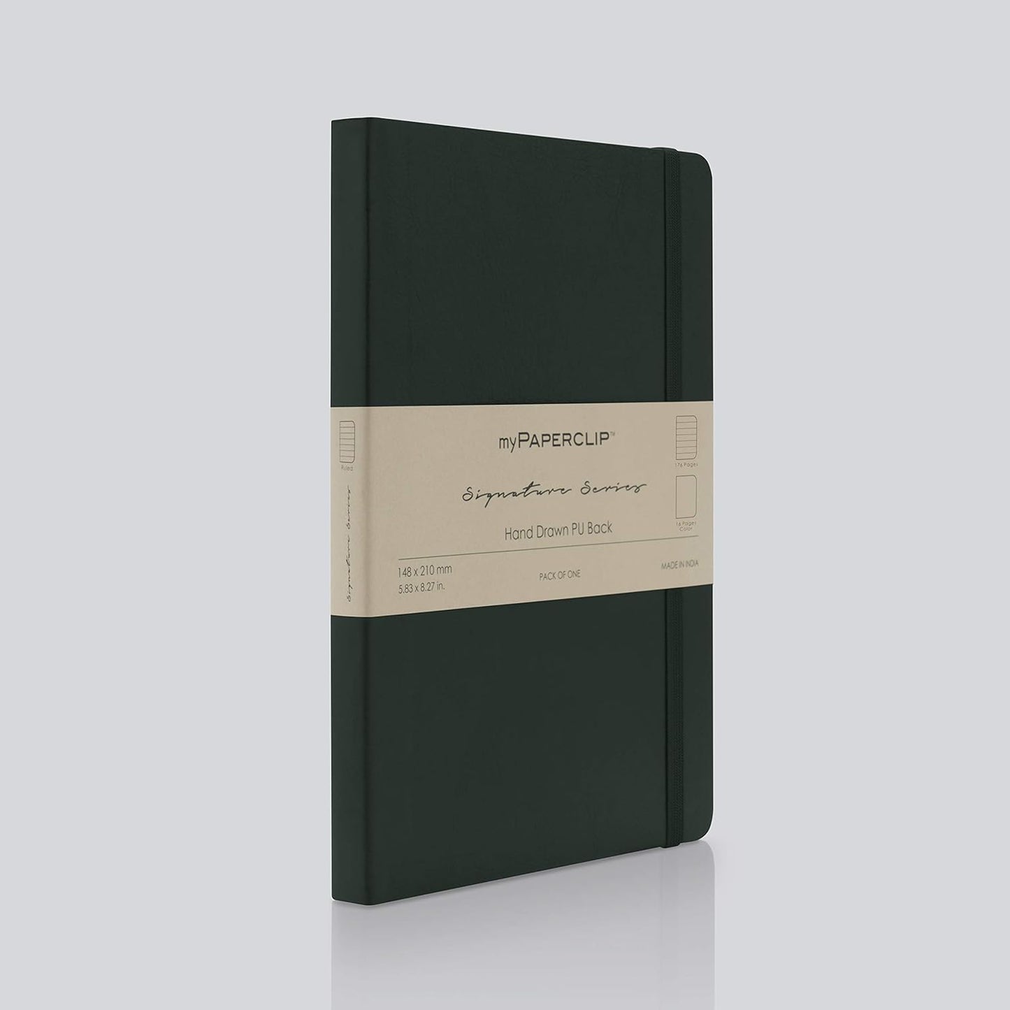 Mypaperclip Note Book, Signature Series, A5, (148 X 210 Mm, 5.83 X 8.27 In.), Ruled, Green (Sspu192A5-R Green)