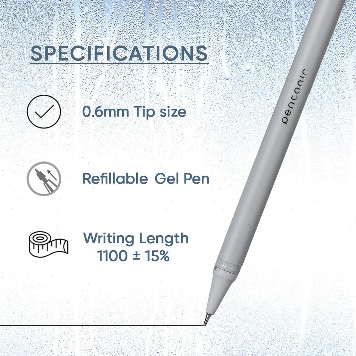 Pentonic Frost 0.6mm Multicolor Gel Pen Tumbler, 70 Pcs Blue Ink+20 Pcs Black Ink+10 Pcs Red Ink(Pack of 100)
