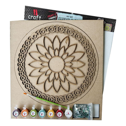 iCraft DIY Mandala Art Kit - Floral Design - 10x10