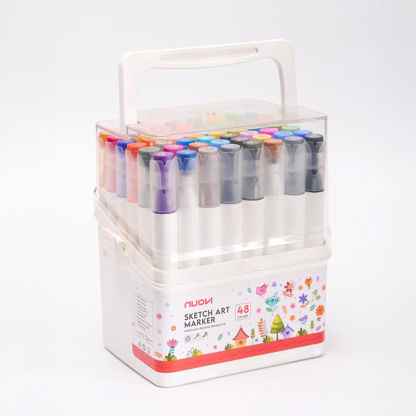 NUOVI Dual-Tip Alcohol Based Sketch Art Markers (48 Shades)