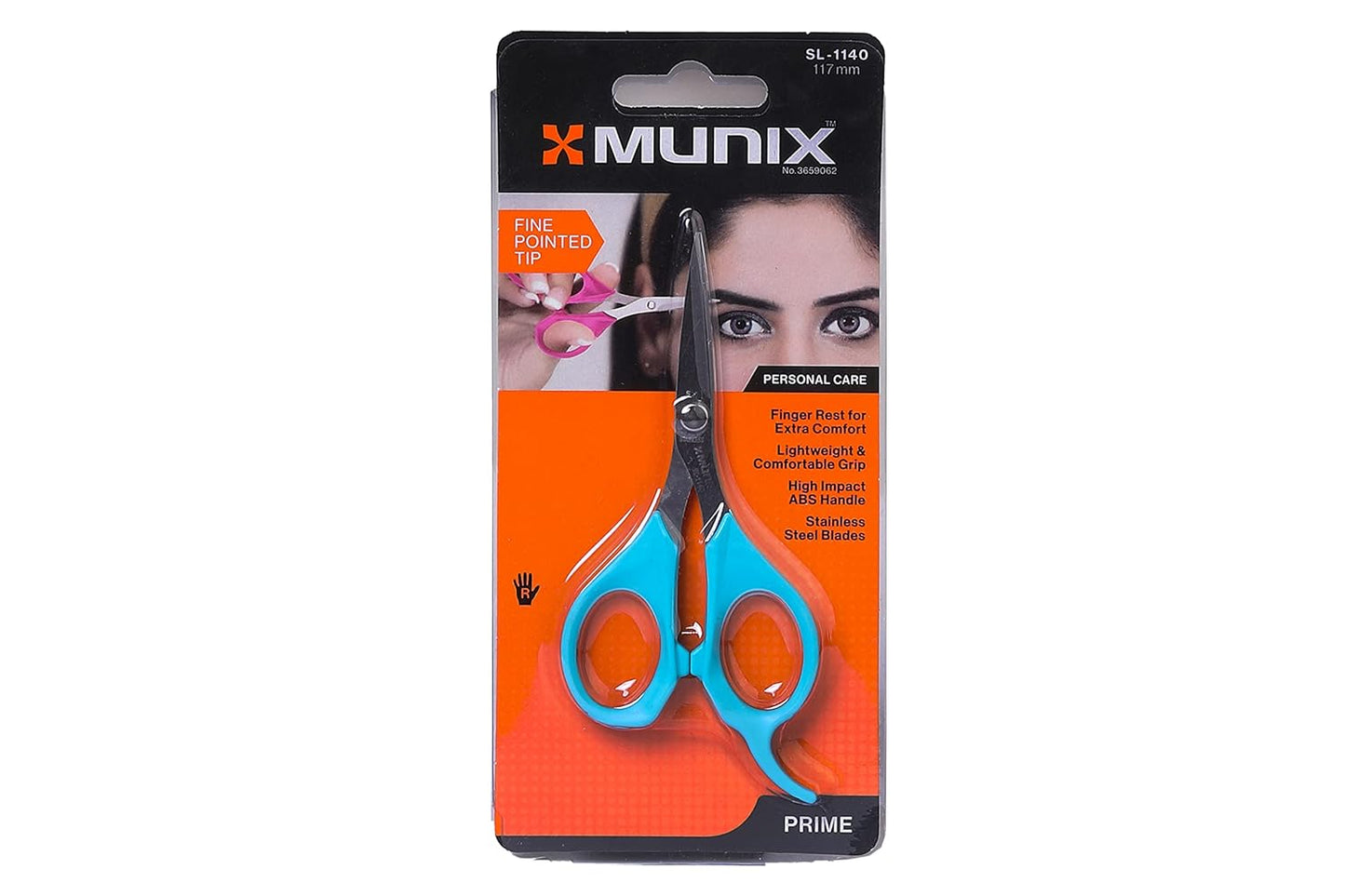 Munix Scissors For Personal Care SL-1140 117mm, Multicolour, Pack Of 1