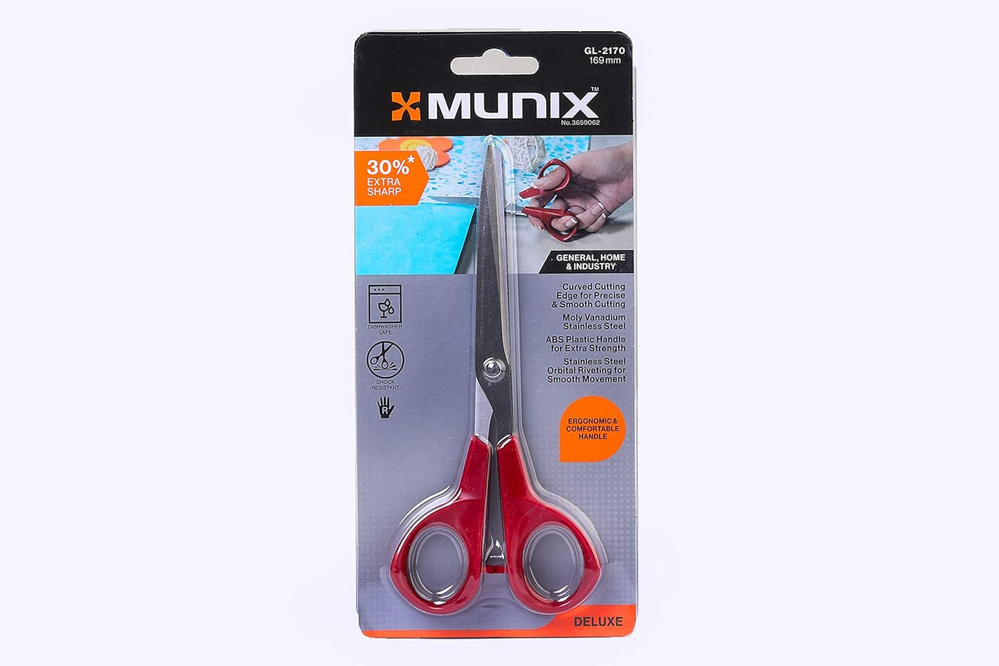 Munix Scissors For General,Industry GL-2170 169mm, Multicolour, Pack Of 1