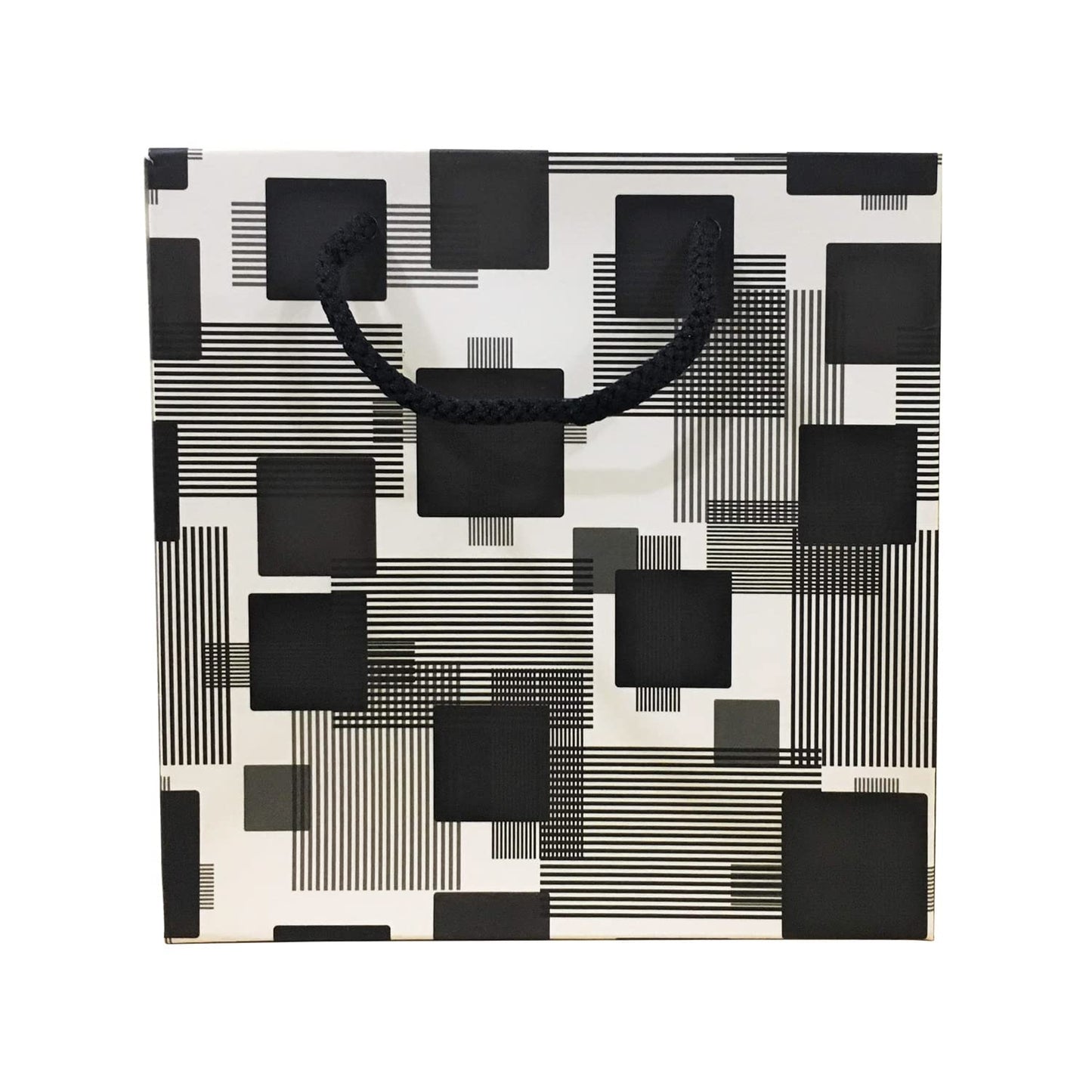 PaperPep Cream Black Box Print 6"X3"X6" Gifting Paper Bag