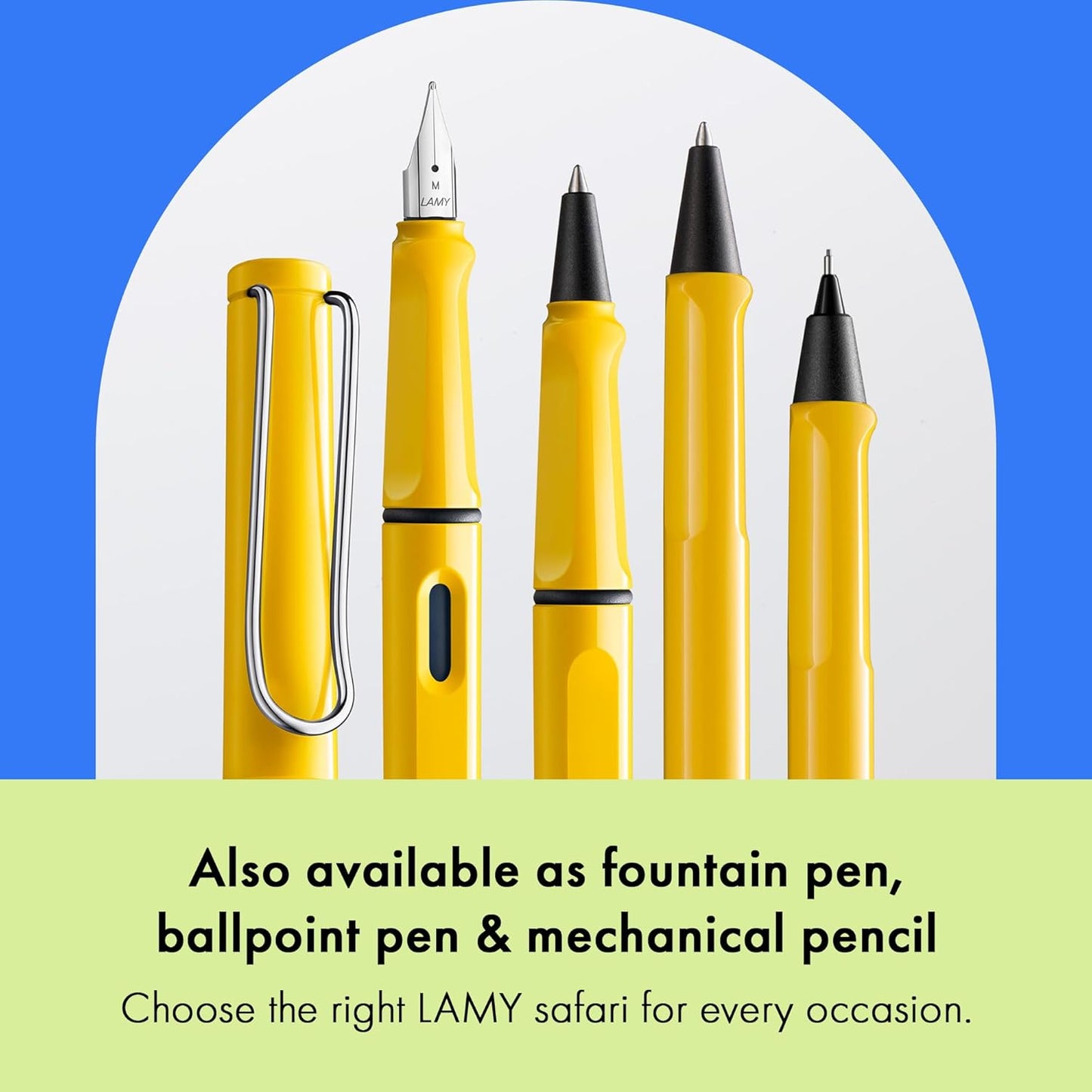 LAMY 4001112 Safari Yellow Body Medium Tip Black Ink Roller Ball Pen