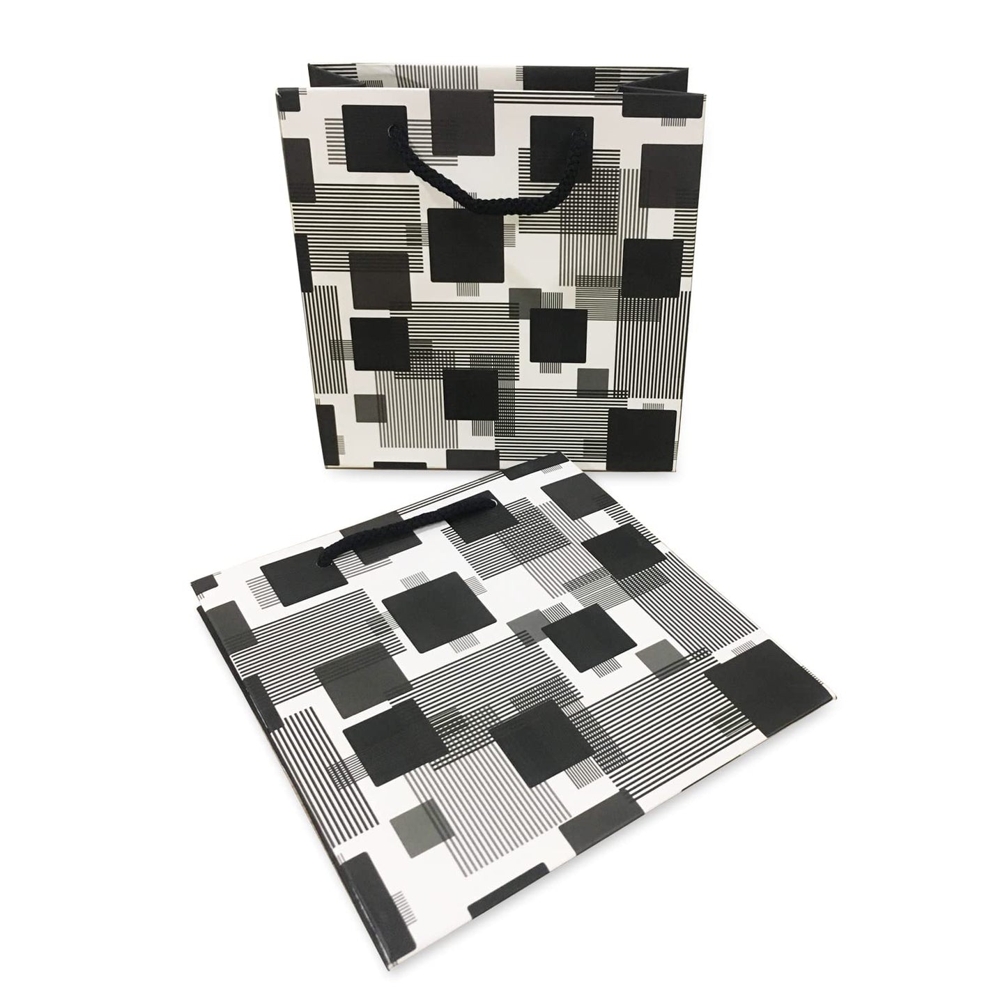 PaperPep Cream Black Box Print 6"X3"X6" Gifting Paper Bag