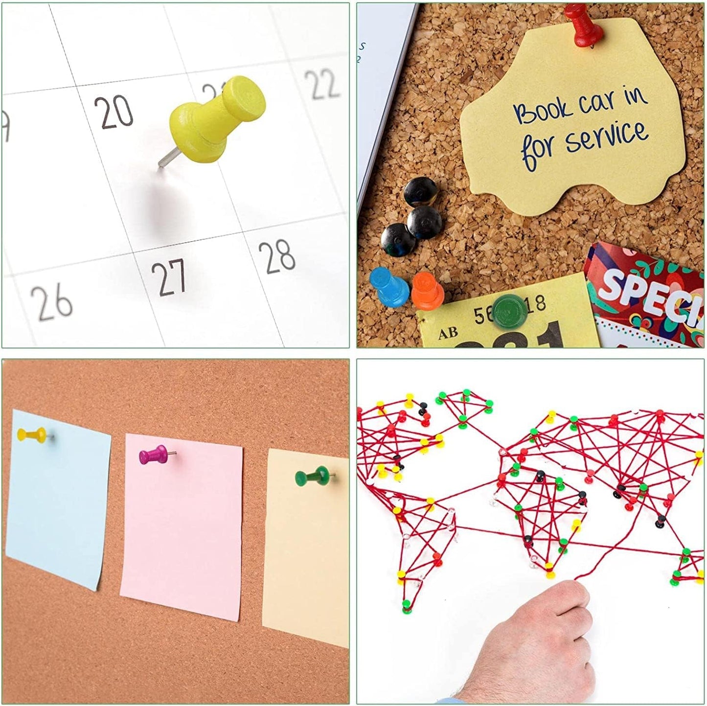 NUOVI Push Pins (100pcs, Multicolor)