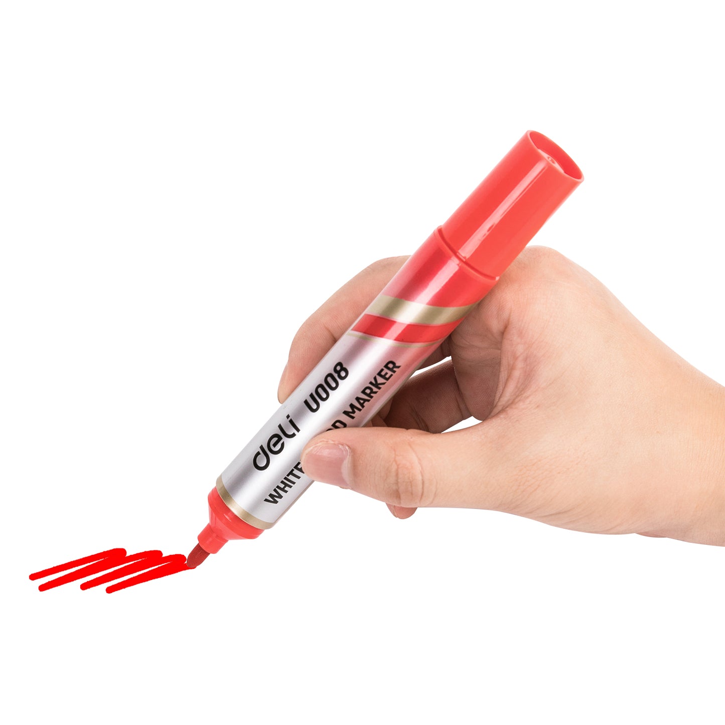 Deli WU008-RE Whiteboard Marker, Red