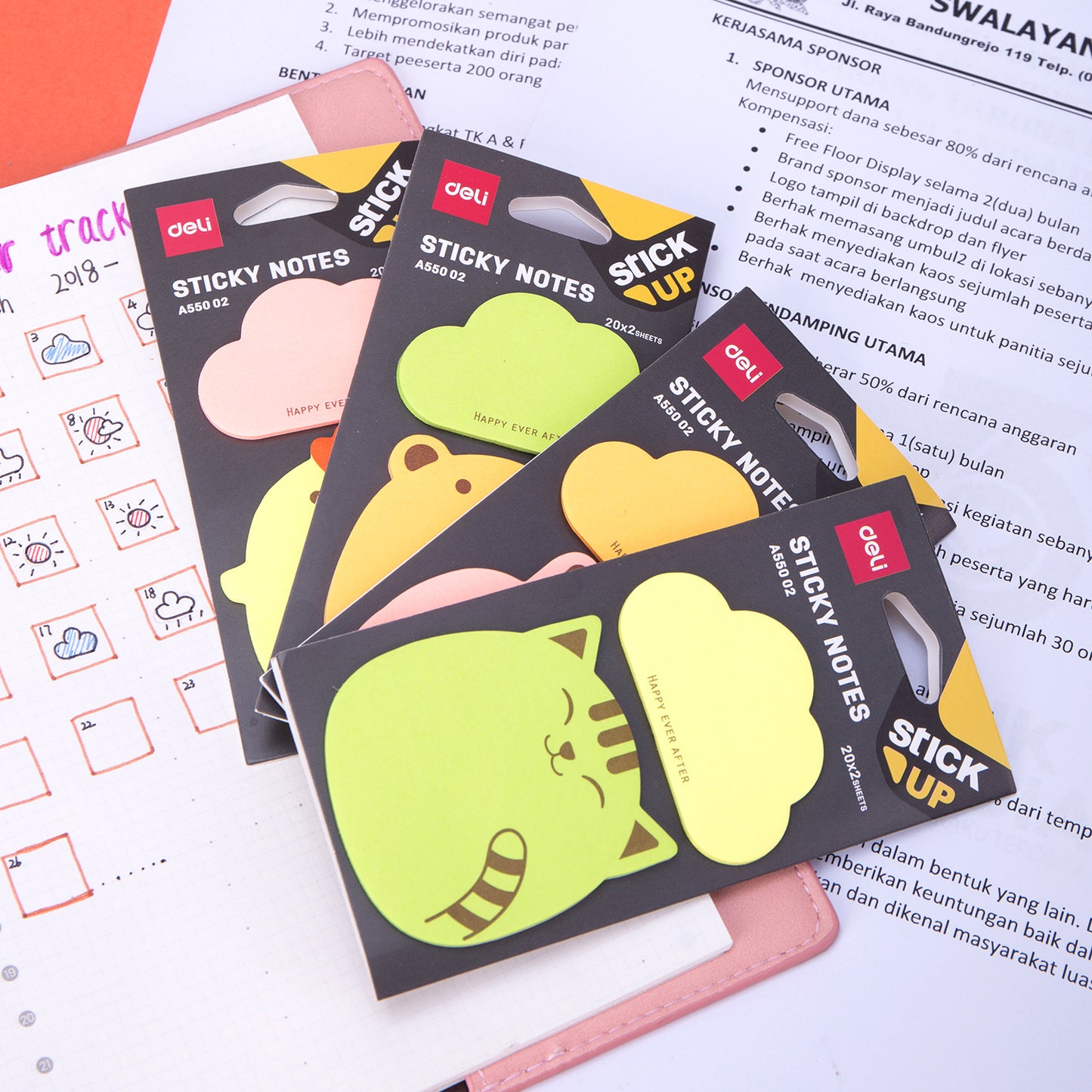 Deli WA55002 Sticky Notes, 80 gsm, 76x76mm (Pack of 1)
