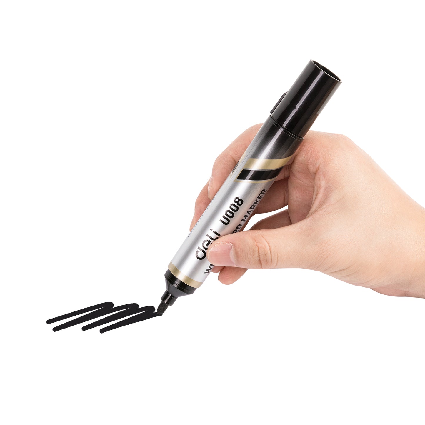 Deli WU008-BK Whiteboard Marker, Black