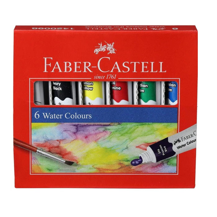 Faber-Castell 1400098 Water Colour in 5ml Tubes Assorted Set 6